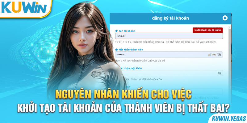 Nguyên nhân khiến cho việc khởi tạo tài khoản của thành viên bị thất bại?